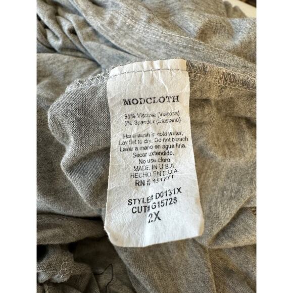 Gilli Stretch Knit Women Modcloth Beachy Dress Size 2X Soft Sexy Grey - Picture 9 of 9